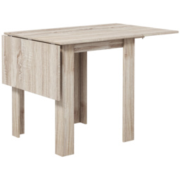HOMCOM Folding Kitchen Table, Extendable Kitchen Table for Small Space, Drop Leaf Dining Table for 2-4 People, Oak - Aosom UK - thumbnail 1