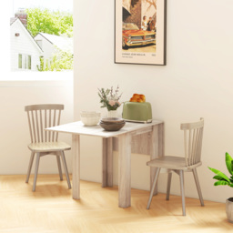 HOMCOM Folding Kitchen Table, Extendable Kitchen Table for Small Space, Drop Leaf Dining Table for 2-4 People, Oak - Aosom UK - thumbnail 7