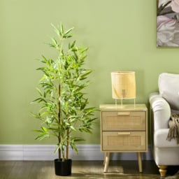 HOMCOM Artificial Plant Bamboo Artificial Tree Height 120 cm with Pot for Home Indoor Decor - thumbnail 7