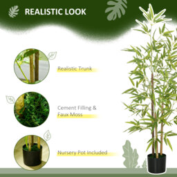HOMCOM Artificial Plant Bamboo Artificial Tree Height 120 cm with Pot for Home Indoor Decor - thumbnail 5
