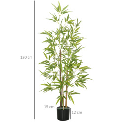 HOMCOM Artificial Plant Bamboo Artificial Tree Height 120 cm with Pot for Home Indoor Decor - thumbnail 3