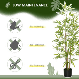 HOMCOM Artificial Plant Bamboo Artificial Tree Height 120 cm with Pot for Home Indoor Decor - thumbnail 6