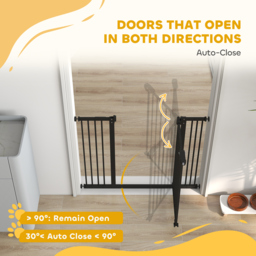 PawHut Dog Gate for Stairs Dog Gate Pet Gate with Openable Metal Frame, for Doorways, Corridors, Staircases, 74-100Wcm, Black - Aosom UK - thumbnail 5