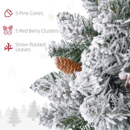 HOMCOM Christmas Wreaths for Front Door for Front Door with LED Lights, Pine Cones, 60cm Pre-Lit Wreath for Windows, Wall, Green - Aosom UK - thumbnail 6