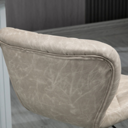 HOMCOM Swivel Bar Chair: Diamond Pattern PU Seat with Backrest & Footrest, Steel Frame, Bar Stools, Counter Bar Stool, Light Grey - Aosom UK - thumbnail 8