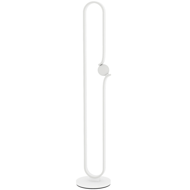 HOMCOM LED Floor Lamp, Dimmable Floor Standing Lamp with Glass Night Light, Foot Switch for Living Room, Bedroom, Office, White - image 1