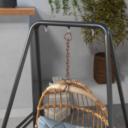 Outsunny Hammock Chair Stand, Hanging Heavy Duty Metal Frame Hammock Stand for Hanging Hammock Air Porch Swing Chair, Egg Chair, Black - thumbnail 9
