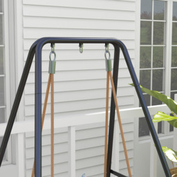 Outsunny Hammock Chair Stand, Hanging Heavy Duty Metal Frame Hammock Stand for Hanging Hammock Air Porch Swing Chair, Egg Chair, Black - thumbnail 8