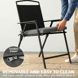 Outsunny Set of 6 Outdoor Seat Cushions with Machine Washable Cover, Water Repellent Seat Cushions Dark Grey - thumbnail 7