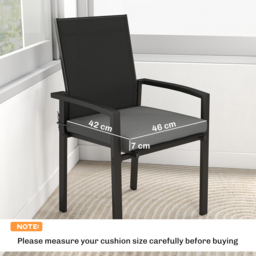 Outsunny Set of 6 Outdoor Seat Cushions with Machine Washable Cover, Water Repellent Seat Cushions Dark Grey - thumbnail 3