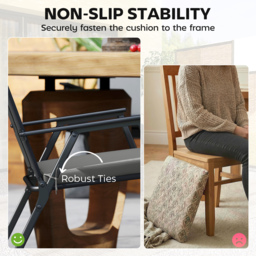 Outsunny Set of 6 Outdoor Seat Cushions with Machine Washable Cover, Water Repellent Seat Cushions Dark Grey - thumbnail 6