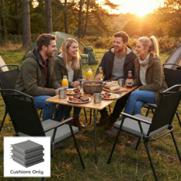 Outsunny Set of 6 Outdoor Seat Cushions with Machine Washable Cover, Water Repellent Seat Cushions Dark Grey - thumbnail 8