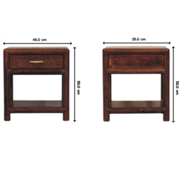 Wooden Nightstand with Drawer and Open Shelf, Hand‑finished Side Table for Home Display, 35L x 45W x 50H cm, Brown - Aosom UK - thumbnail 3