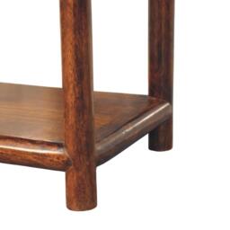 Wooden Nightstand with Drawer and Open Shelf, Hand‑finished Side Table for Home Display, 35L x 45W x 50H cm, Brown - Aosom UK - thumbnail 5