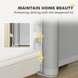PawHut Retractable Stair Gate Extends Up to 180 cm Wide, Dog Gate for Doorways, Stairways, Hallways, Grey - thumbnail 8