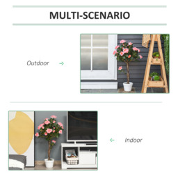 Outsunny Artificial Rose Tree: 90cm Fake Plant with 21 Flowers, Pink & Green Indoor/Outdoor Home Office Decor - Aosom UK - thumbnail 4