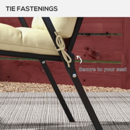 Outsunny Cushion Refresh: Beige Seat & Backrest Set for Patio Chair Comfort - Aosom UK - thumbnail 5
