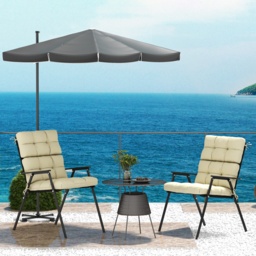 Outsunny Cushion Refresh: Beige Seat & Backrest Set for Patio Chair Comfort - Aosom UK - thumbnail 7