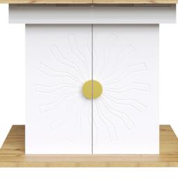 Extendable Dining Table with Leaf and Built-In Storage Shelves, Versatile Centrepiece for Open-Plan Areas, 110-140L x 70W x 76H cm, Wood - Aosom UK - thumbnail 8