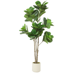 HOMCOM 180cm Artificial Fiddle Leaf Fig Tree - Green - thumbnail 1