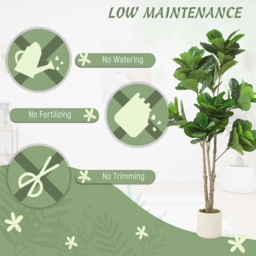 HOMCOM 180cm Artificial Fiddle Leaf Fig Tree - Green - thumbnail 5