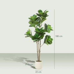 HOMCOM 180cm Artificial Fiddle Leaf Fig Tree - Green - thumbnail 3