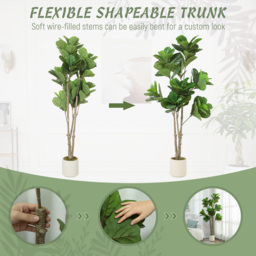 HOMCOM 180cm Artificial Fiddle Leaf Fig Tree - Green - thumbnail 6