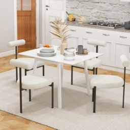 HOMCOM Solid Wood Folding Dining Table, Drop Leaf Table for 2-4 People, Rectangle Kitchen Table for Small Space, White - thumbnail 7