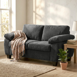 HOMCOM 2 Seater Sofa, 156cm Chenille Loveseat Sofa, Dark Grey - thumbnail 8