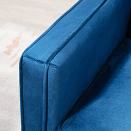 HOMCOM Modern Convertible Sofa Futon Velvet-Touch Tufted Couch Compact Loveseat with Adjustable Split Back, Blue - Aosom UK - thumbnail 7
