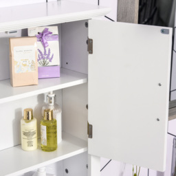 HOMCOM Bathroom Wall Cabinet, Medicine Cabinet, Kitchen Cupboard with 2 Doors and Adjustable Shelf, White - thumbnail 7