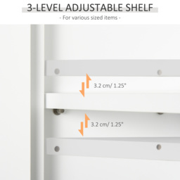 HOMCOM Bathroom Wall Cabinet, Medicine Cabinet, Kitchen Cupboard with 2 Doors and Adjustable Shelf, White - thumbnail 5