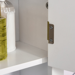 HOMCOM Bathroom Wall Cabinet, Medicine Cabinet, Kitchen Cupboard with 2 Doors and Adjustable Shelf, White - thumbnail 9