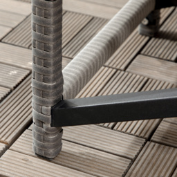 Outsunny PE Wicker Outdoor Coffee Table, Patio Rattan Side Table, with Plastic Board Under the Full Woven Table Top for Patio, Garden Mixed Grey - thumbnail 9