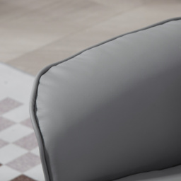 Swivel Recliner Chair with Footstool, HOMCOM PU Leather Armchair and Ottoman with High Back and Round Base for Living Room, Light Grey - Aosom UK - thumbnail 8