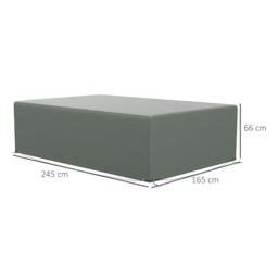 Outsunny 600D Oxford Table Set Cover Outdoor Garden Rattan Furniture Protection Cover Protector Waterproof Anti-UV, Dark Grey - Aosom UK - thumbnail 3