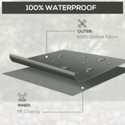 Outsunny 600D Oxford Table Set Cover Outdoor Garden Rattan Furniture Protection Cover Protector Waterproof Anti-UV, Dark Grey - Aosom UK - thumbnail 4