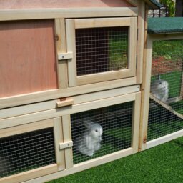 PawHut Deluxe Wooden Rabbit Hutch Bunny Cage House w/ Ladder Outdoor Run - thumbnail 9