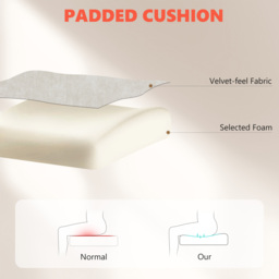 HOMCOM Office Chair with 6-point Vibration Massage and Heat, Fabric Desk Chair with Footrest, High Back, Cream White - thumbnail 6