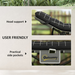 Outsunny 67cm Wide Folding Bed, Camping Cot for Adults with Mattress, Storage Pocket, Carry Bag, Max Load 150kg, Black - thumbnail 5