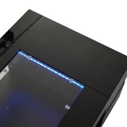Modern LED Hollow Coffee Table with App-Controlled Light Strip, Desk with High-Gloss Toughened Glass Top, 100L x 50W x 35H cm, Black - Aosom UK - thumbnail 8