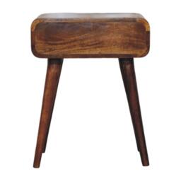 Solid Wood Avora Bedside Table with Drawer and Nordic Legs, Durable Hand‑Finished Desk Ideal for Bedroom, 35L x 45W x 57H cm, Brown - Aosom UK - thumbnail 8