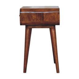 Solid Wood Avora Bedside Table with Drawer and Nordic Legs, Durable Hand‑Finished Desk Ideal for Bedroom, 35L x 45W x 57H cm, Brown - Aosom UK - thumbnail 7