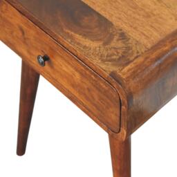 Solid Wood Avora Bedside Table with Drawer and Nordic Legs, Durable Hand‑Finished Desk Ideal for Bedroom, 35L x 45W x 57H cm, Brown - Aosom UK - thumbnail 4