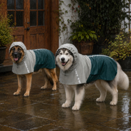 PawHut Dog Raincoat with Hood, Waterproof & Breathable Rain Jacket with Leash Hole, for Extra Large Dogs, Green, XL - thumbnail 9