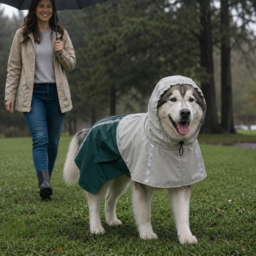 PawHut Dog Raincoat with Hood, Waterproof & Breathable Rain Jacket with Leash Hole, for Extra Large Dogs, Green, XL - thumbnail 2