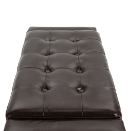 HOMCOM Storage Ottoman Bench, PU Leather, Tufted Design, Flip Top, 92x40cm, Versatile Use, Brown - Aosom UK - thumbnail 8