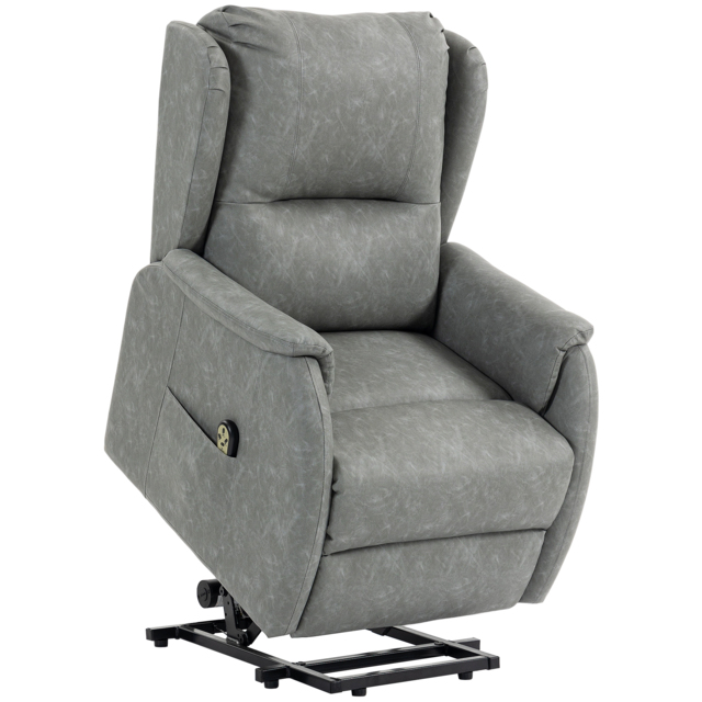 HOMCOM Power Lift Recliner Chair, Dual Motor Electric Lift Chair for Elderly with Remote Control, Grey - image 1