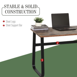 HOMCOM Writing Desk Workstation Center Laptop Table Industrial Design Furniture for Home Office Study Use - Aosom UK - thumbnail 5
