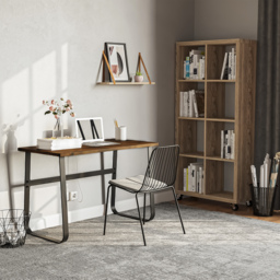 HOMCOM Writing Desk Workstation Center Laptop Table Industrial Design Furniture for Home Office Study Use - Aosom UK - thumbnail 8